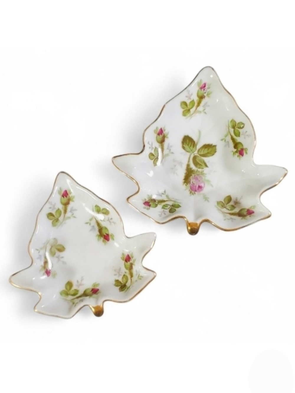 Norcrest Fine China Nesting Trinket Dish Set Vintage Rose Pattern 7/929